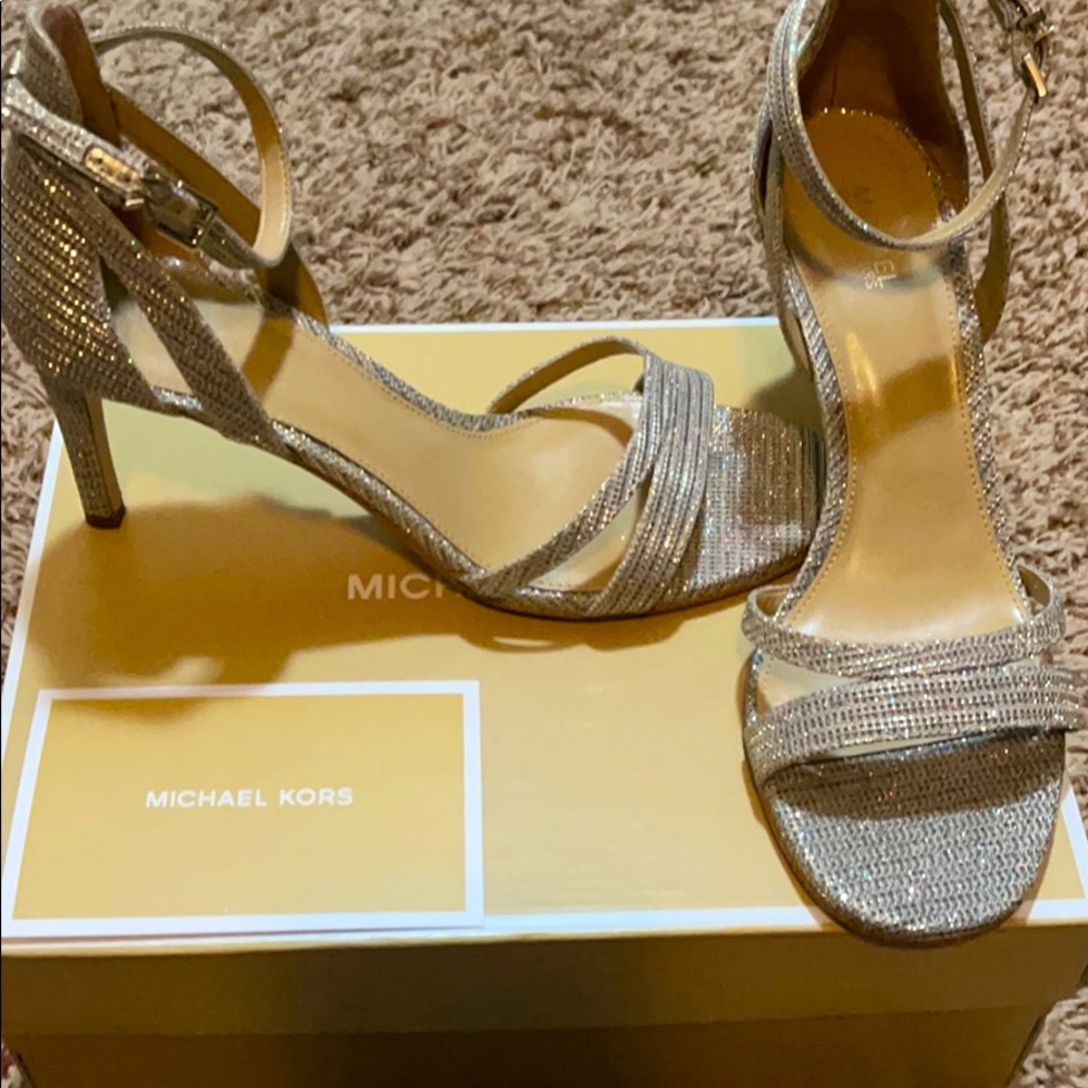 Michael Kors Heels — Kimberly Sandal —Luxe shoes for glittering occasions.